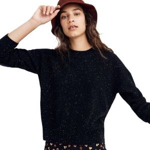 Madewell Cashmere Sweatshirt Black Speckled XSmall